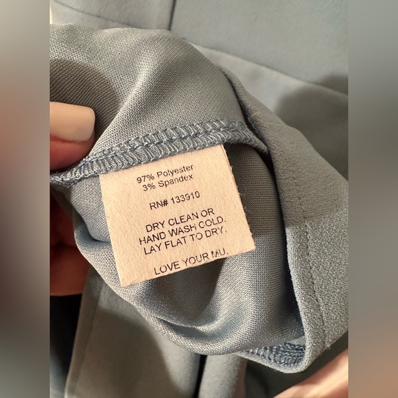 NWT SHOW ME YOUR MUMU Large Eden Stretch Midi French Blue Square Neck High Slit - Picture 6 of 13